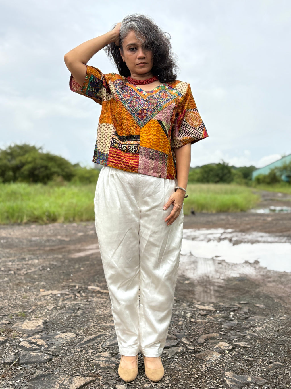 Trikone Kantha Coord set
