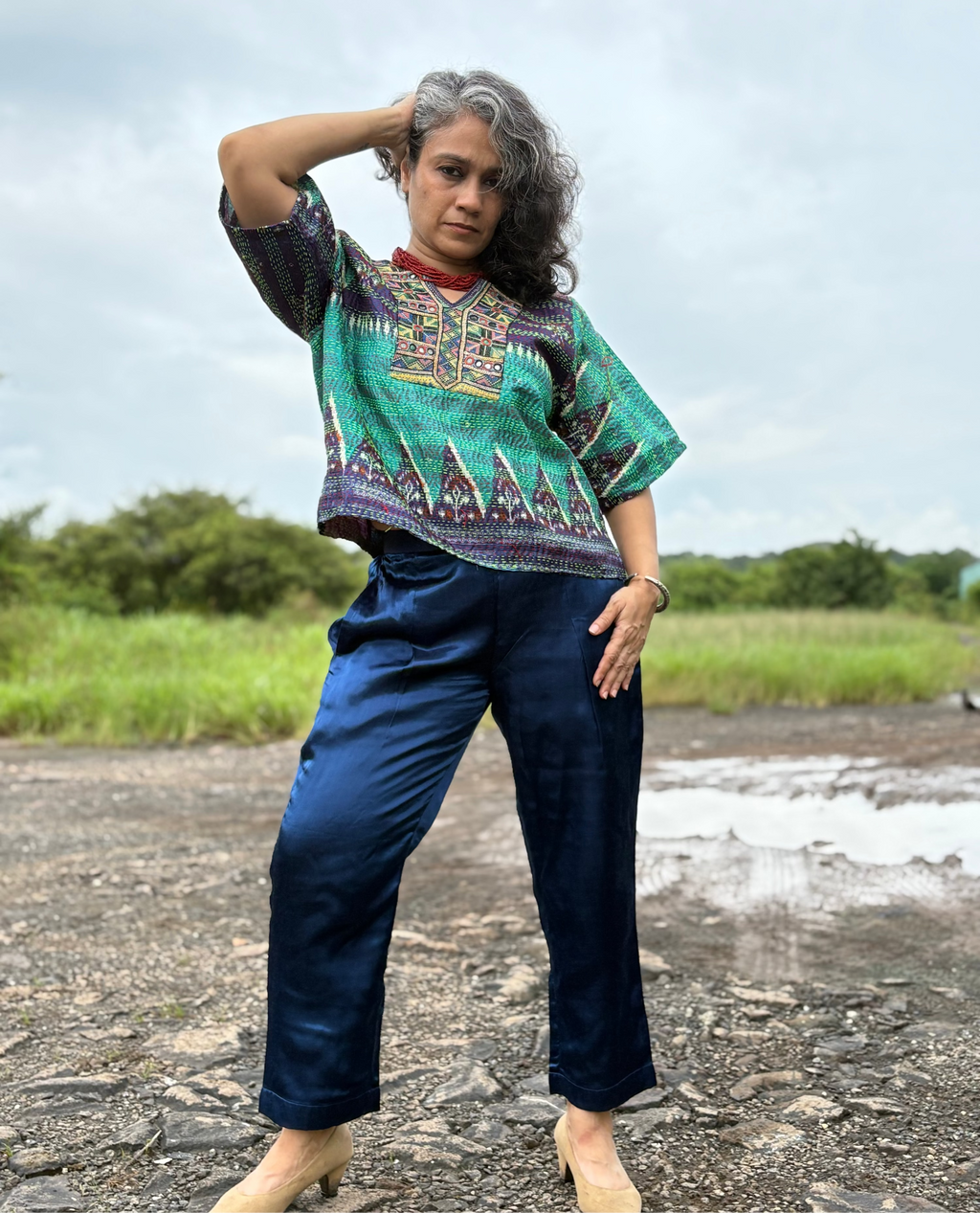 Temple Kantha Coord Set