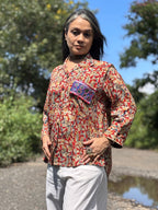 Neeli Gulabi  Kalamkari Shirt