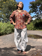 Chamkili Red Kalamkari Shirt