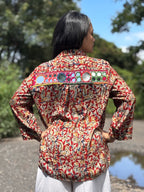 Chamkili Red Kalamkari Shirt