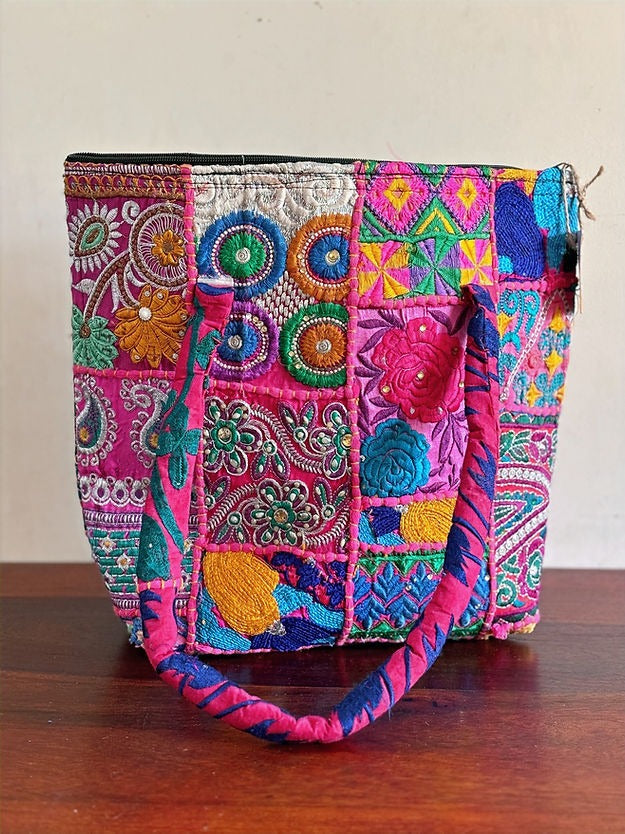 Khambadiya Patchwork Tote Bags