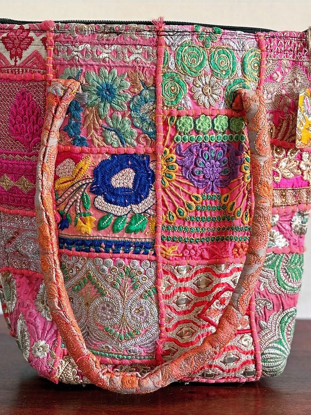 Khambadiya Patchwork Tote Bags