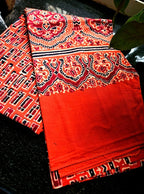 Ajrak Saffron Cotton Stole