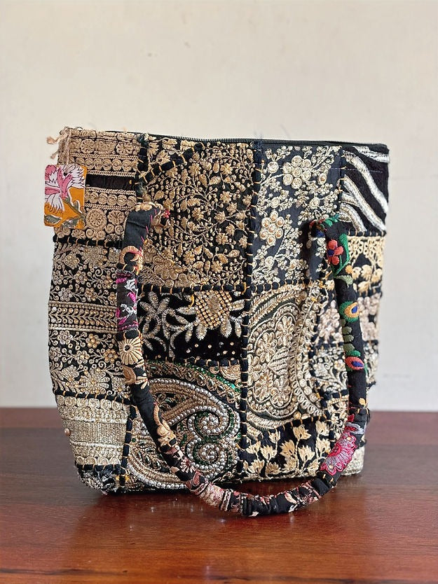 Khambadiya Patchwork Tote Bags