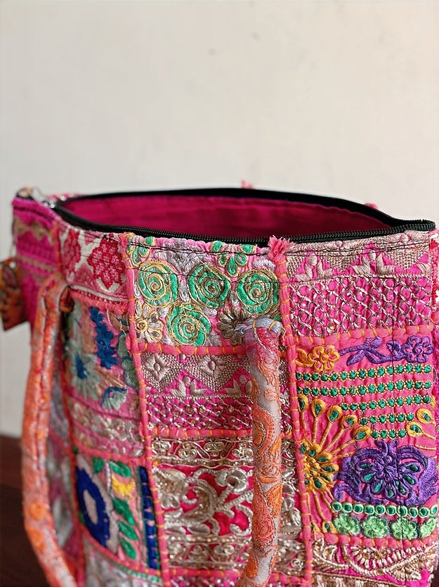 Khambadiya Patchwork Tote Bags
