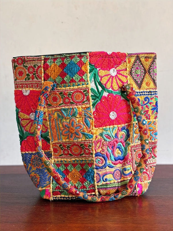 Khambadiya Patchwork Tote Bags