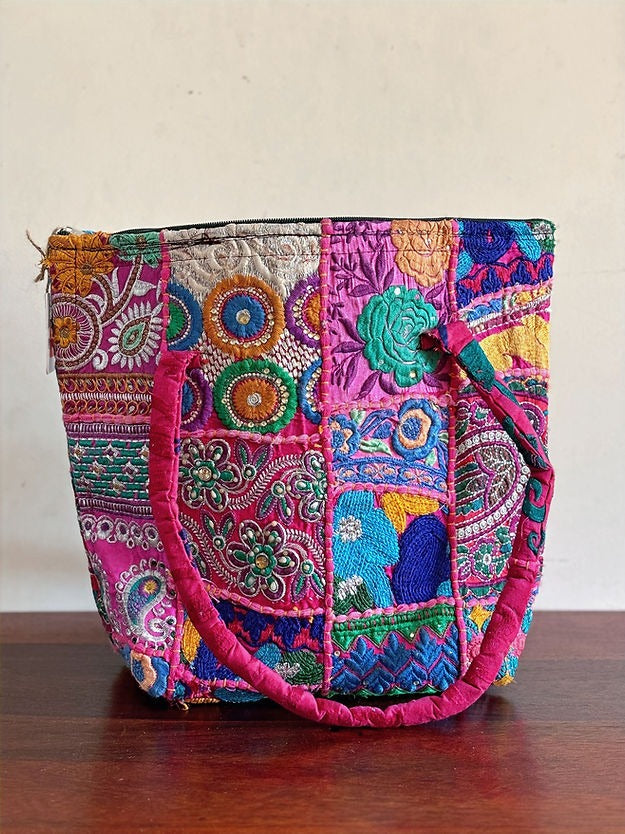 Khambadiya Patchwork Tote Bags