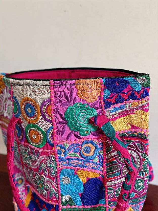 Khambadiya Patchwork Tote Bags