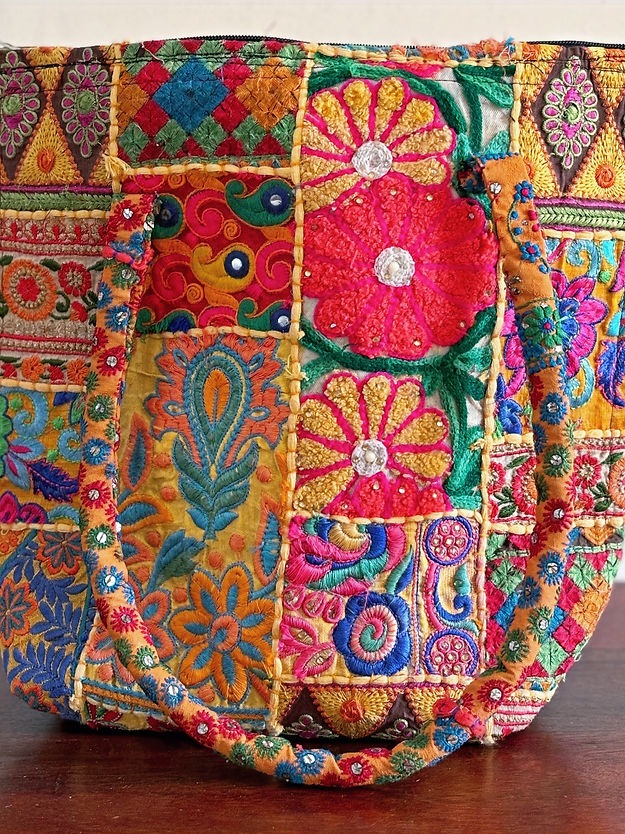 Khambadiya Patchwork Tote Bags